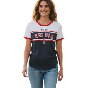 Boston Red Sox Colorblock Graphic T-Shirt | Women’s Casual Fan‎ Tee L